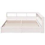 vidaXL Lit bibliothèque sans matelas blanc 200x200 cm bois pin massif