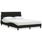 vidaXL Lit avec matelas noir 140x200 cm tissu