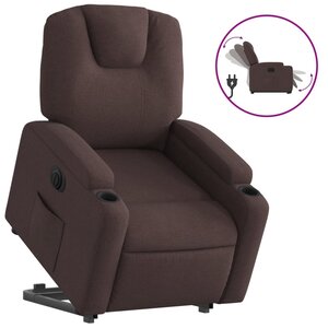 vidaXL Fauteuil inclinable électrique marron foncé tissu