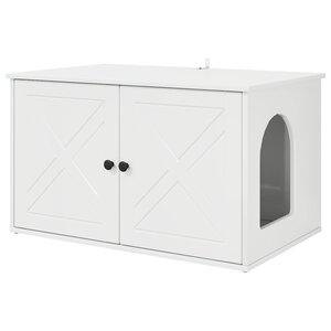 vidaXL Maison pour chat Blanc Brillant 85 x 55 x 50 cm