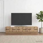vidaXL Meuble TV 147 x 34 5 x 27 cm Chêne artisanal Bois d'ingénierie