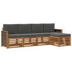 vidaXL Ensemble de canapés d'extérieur 5 pc Naturel et Anthracite