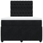 vidaXL Sommier à lattes de lit avec matelas noir 120x190 cm velours
