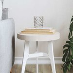 vidaXL Dessus de table rond blanc Ø30x3 cm bois de pin massif