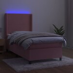 vidaXL Sommier à lattes de lit matelas et LED Rose 80x200 cm Velours