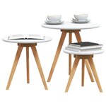 vidaXL Table basse 3 Pièces Marron Bois de noyer massif