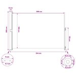vidaXL Store latéral rétractable 200 x 300 cm 100  polyester fer acier