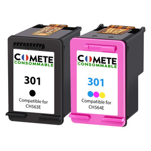 301 - 2 cartouches compatibles pour HP 301 Noir et Couleur - COMETE