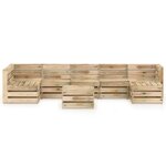 vidaXL Salon de jardin 8 Pièces Bois de pin imprégné de vert