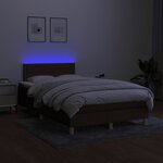 vidaXL Sommier à lattes de lit matelas et LED marron foncé 120x190 cm