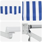 vidaXL Auvent rétractable électrique Bleu et Blanc 4 × 3 m
