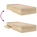Lit de cadre vidaXL en chêne Sonoma 90x190 cm en bois d'ingénierie