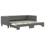 vidaXL Lit de jour avec gigogne sans matelas gris foncé 90x200 cm