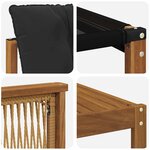 vidaXL Ensemble de canapés d'extérieur 5 pc Naturel et noir
