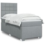 vidaXL Sommier à lattes de lit avec matelas Gris clair 90x200 cm Tissu