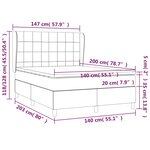 vidaXL Sommier à lattes de lit avec matelas Taupe 140x200 cm Tissu