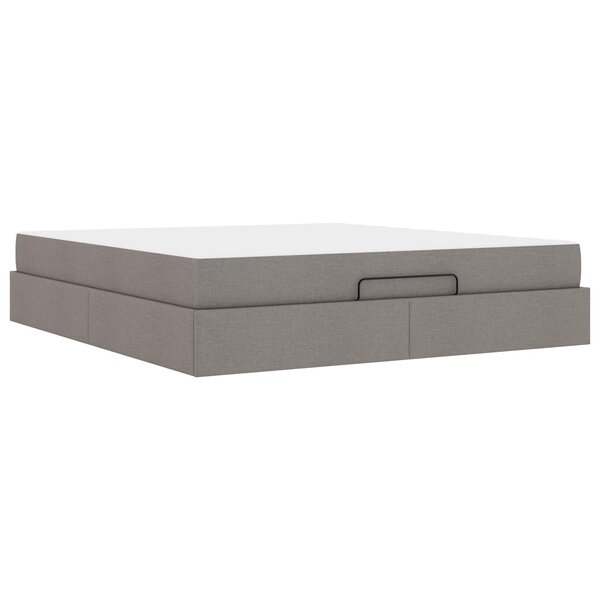 vidaXL Cadre de lit avec matelas avec matelas 2 Pièces Taupe tissu