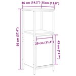 vidaXL Meuble de salle de bain avec étagères sonoma gris 36x35x95 cm