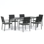 vidaXL Ensemble à manger de jardin 7 Pièces coussins résine tressée acier