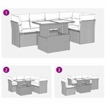 vidaXL Salon de jardin avec coussins 6 Pièces beige résine tressée