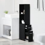 vidaXL Armoire de salle de bain étroite Chêne noir 22 x 41 x 135 cm