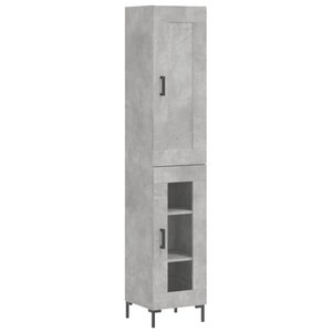 vidaXL Buffet haut Gris béton 34 5x34x180 cm Bois d'ingénierie