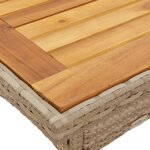 vidaXL Ensemble à manger de jardin et coussins 5Pièces beige rotin acacia