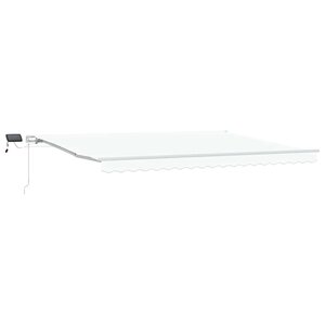vidaXL Auvent Rétractable Blanc 450 × 350 cm Tissu et acier