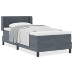 Lit Box Spring vidaXL avec Matelas Gris Foncé 90x200 cm Velours