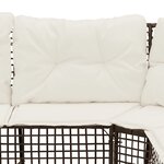 vidaXL Canapé de jardin et coussins et repose-pied en forme de L rotin
