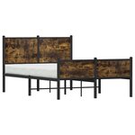 vidaXL Cadre de lit en métal sans matelas chêne fumé 120x200 cm
