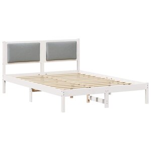 vidaXL Cadre de lit Gris clair 140 x 190 cm Pin massif