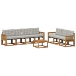 vidaXL Ensemble de canapés d'extérieur 8 pc Naturel et gris clair