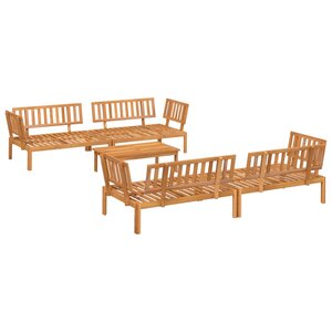 vidaXL Salon palette de jardin 5 Pièces bois d'acacia massif