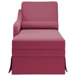 vidaXL Fauteuil long avec traversin et accoudoir droit rouge bordeaux