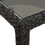 vidaXL Table de jardin pour repas Noir 90 x 90 x 75 cm Poly rotin