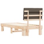 vidaXL Cadre de lit avec tête de lit rembourrée Taupe 80 x 200 cm