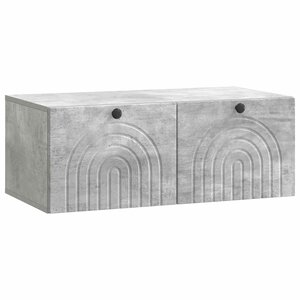 vidaXL Meuble TV mural Gris béton 78 5 x 41 x 30 cm Bois d'ingénierie