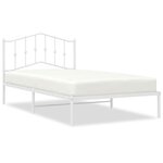 vidaXL Cadre de lit métal sans matelas et tête de lit blanc 100x200 cm