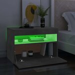 vidaXL Meuble TV avec lumières LED gris béton 60x35x40 cm