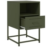 vidaXL Tables de chevet 2 Pièces vert olive 36x39x60 5 cm acier