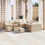 vidaXL Ensemble de canapé de jardin avec coussin 13 Pièces Beige et crème