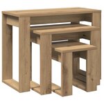 vidaXL Tables gigognes 3 Pièces chêne artisanal bois d'ingénierie
