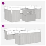vidaXL Salon de jardin avec coussins 7 Pièces beige résine tressée