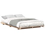 vidaXL Cadre de lit surélevé Marron 135 x 190 cm Bois massif en pin