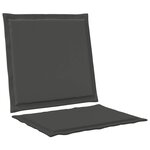 vidaXL Coussins de siège et de dos Polyester Anthracite 47 x 45 x 2 cm