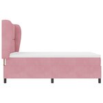 vidaXL Lit à ressorts avec un matelas rose en velours de 140 x 190 cm