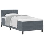 vidaXL Lit à ressorts avec matelas Gris foncé 100 x 200 cm Velours