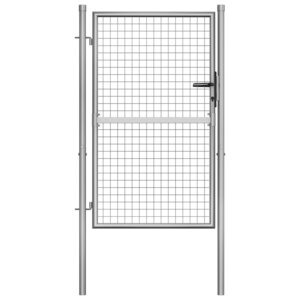 vidaXL Porte de jardin Acier galvanisé 105x175 cm Argenté