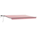 vidaXL Auvent Rétractable Manuel avec LED Rayures Rouges et Blanches 400x300 cm